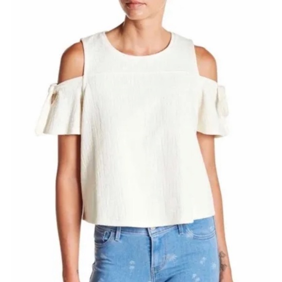 Madewell Tops - Madewell Ivory Cold Shoulder Top Sz S